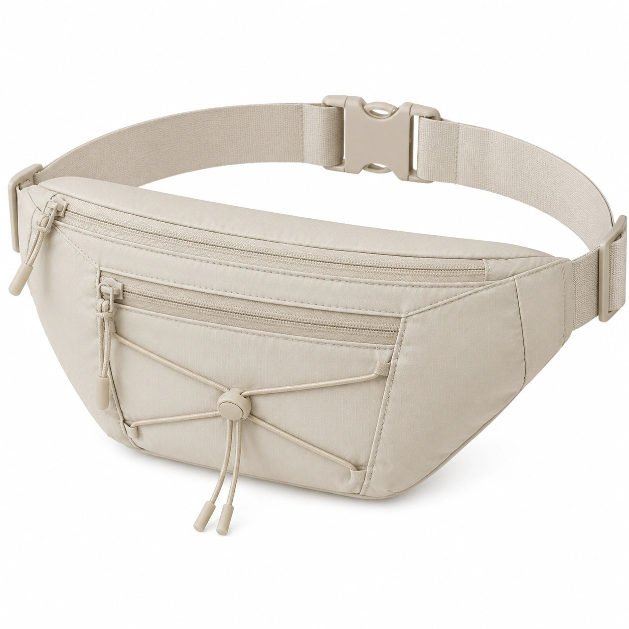 H¨¹fttasche 30 ¡Á 8 ¡Á 15 cm aus Textil in Beige mit verstellbarem Gurt und Rei?verschl¨¹ssen