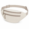 H¨¹fttasche 30 x 7 x 15 cm Textil Beige mit zwei Rei?verschlussf?chern