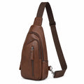 Umh?ngetasche 17 x 8 x 31 cm aus Kunstleder Braun mit verstellbarem Schultergurt