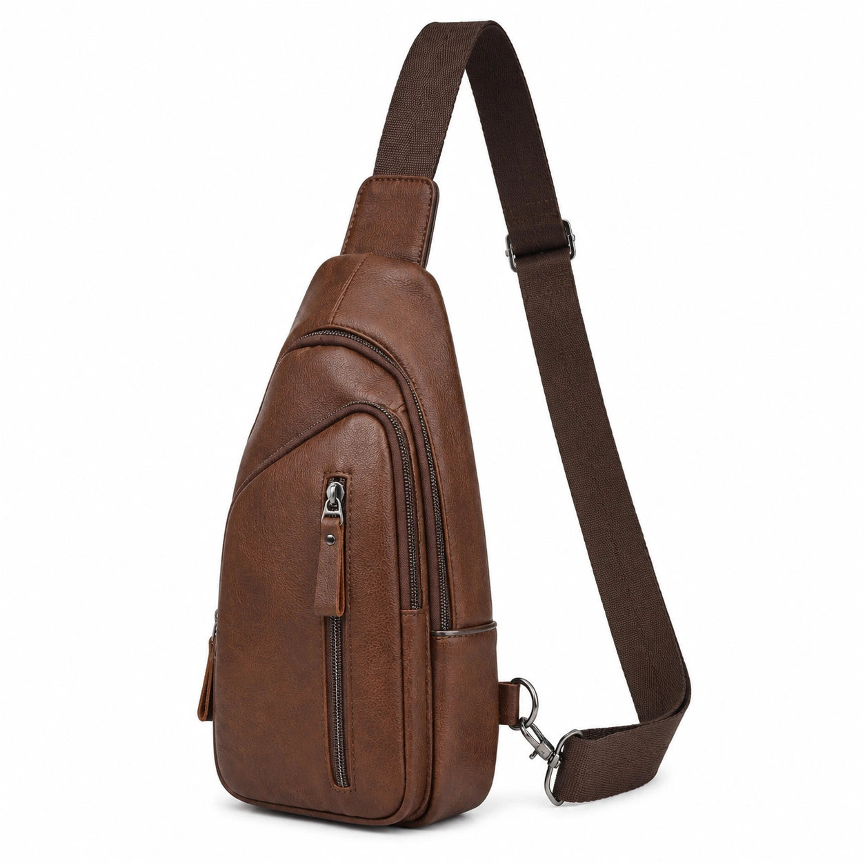 Umh?ngetasche 17 x 8 x 31 cm aus Kunstleder Braun mit verstellbarem Schultergurt