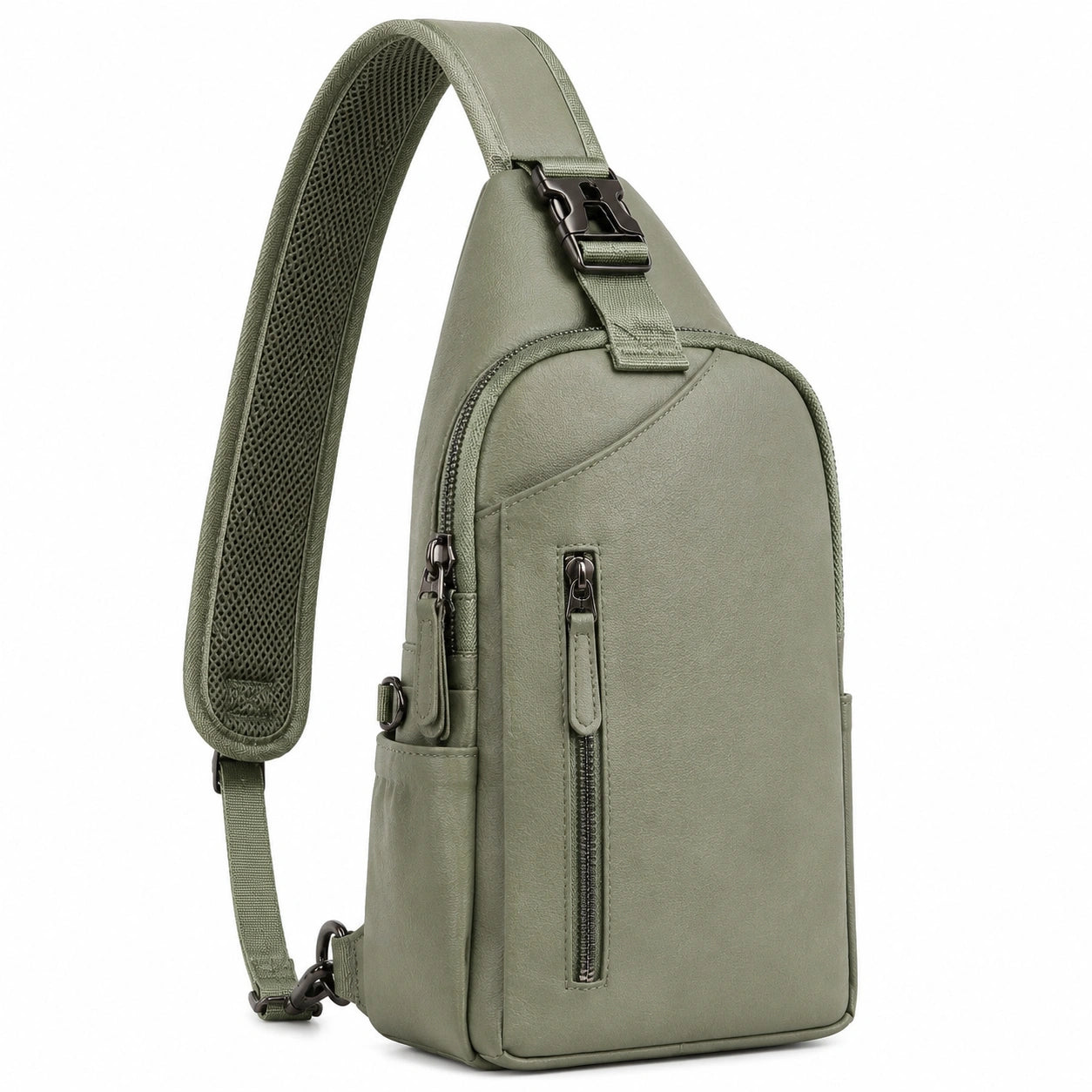Umh?ngetasche 18 x 8 x 32 cm Kunstleder Olivgr¨¹n mit verstellbarem Schultergurt