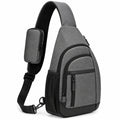 Sling-Rucksack 19 x 10 x 32 cm aus Textilgewebe Grau f¨¹r Alltag mit Mehrfachf?chern