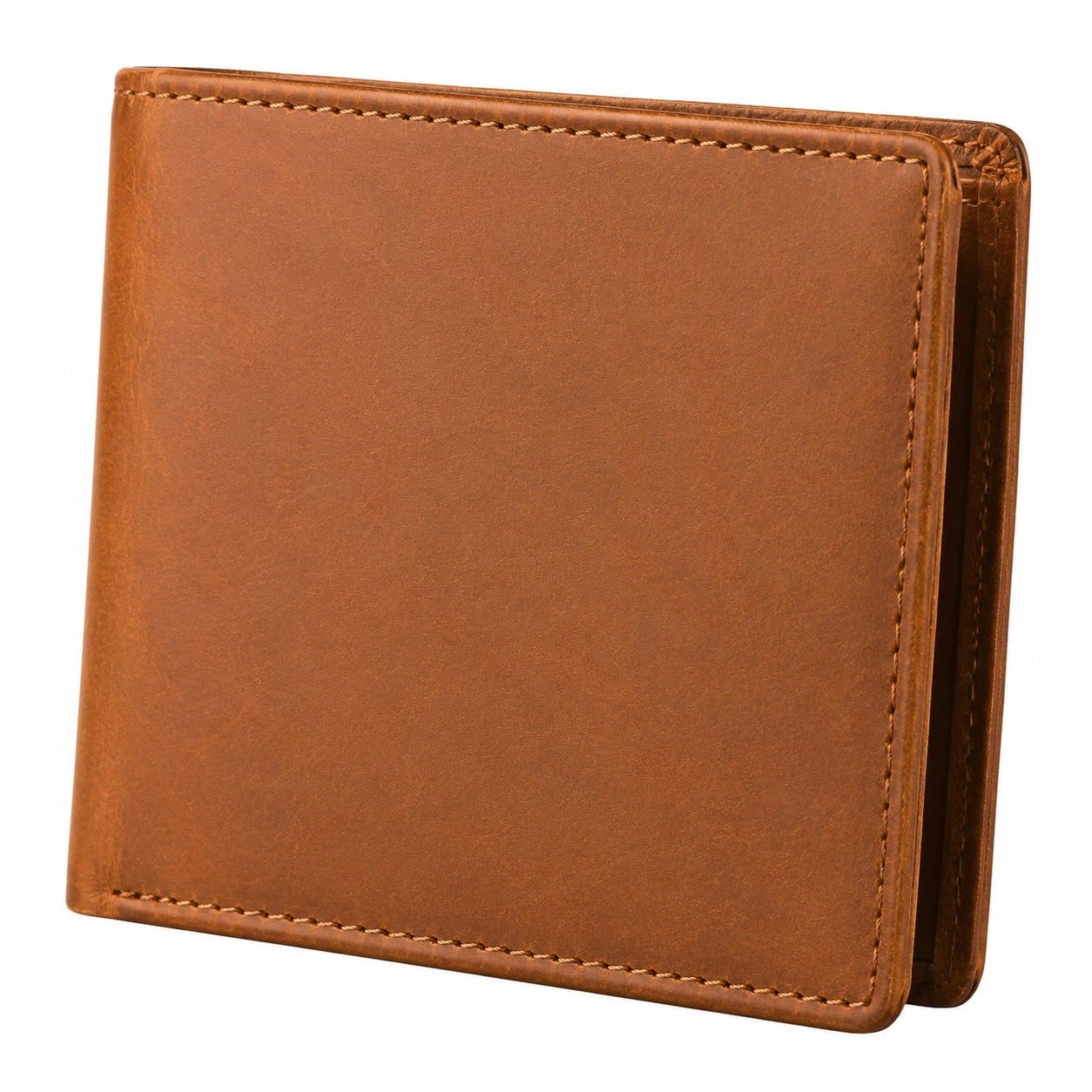 Herren Geldb?rse 12 x 9 x 2 cm aus braunem Leder - kompakte Bifold Geldb?rse