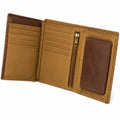 Herren Geldb?rse 12 x 9 x 2 cm Textil Braun f¨¹r Karten und Bargeld mit Rei?verschluss