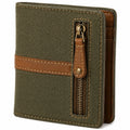 Geldb?rse 12 x 2.5 x 10 cm aus Textilgewebe olivgr¨¹n braun mit Rei?verschluss im Vintage-Stil
