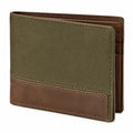 Unisex Geldb?rse 12 x 9.5 x 2 cm Textil und Lederoptik Gr¨¹n Braun Faltformat