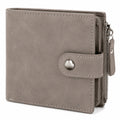 Geldb?rse 12 x 3 x 10 cm aus Kunstleder Taupe mit Druckknopf und Rei?verschluss