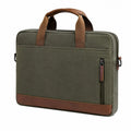 Laptoptasche 15.6 Zoll Kunstleder und Textil Olivgr¨¹n Braun mit Rei?verschluss