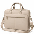 Laptoptasche 40 x 8 x 30 cm Kunstleder Beige f¨¹r B¨¹ro mit Schultergurt