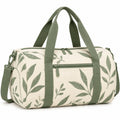 Reisetasche 45 x 22 x 28 cm aus Textil in Cremegr¨¹n mit Bl?ttermuster und Schultergurt