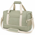 Reisetasche 48 ¡Á 24 ¡Á 30 cm aus Polyester Sagegr¨¹n Creme mit Schultergurt und mehreren F?chern