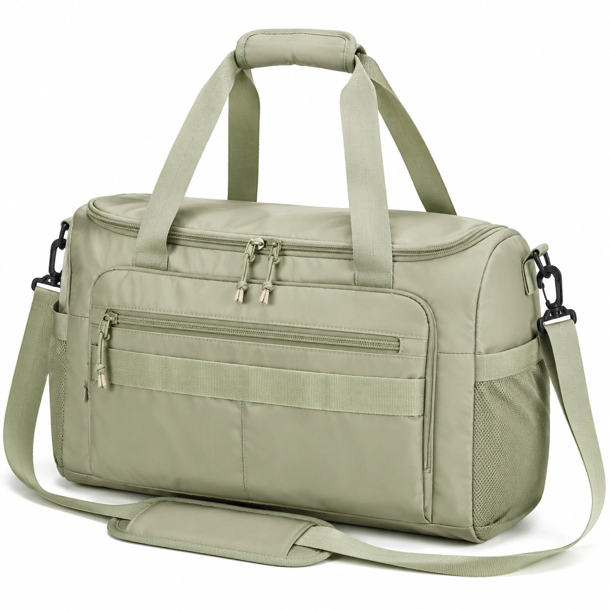 Reisetasche 45 x 25 x 30 cm aus Polyester in Salbeigr¨¹n mit Schultergurt und mehreren F?chern