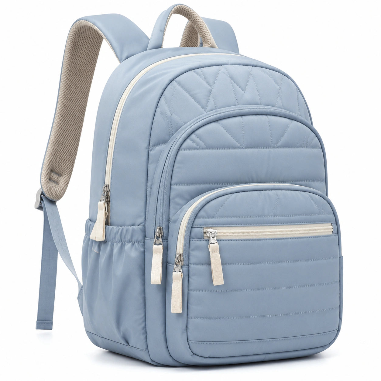 Rucksack 30 x 16 x 40 cm aus Textil in Hellblau mit Rei?verschlussf?chern